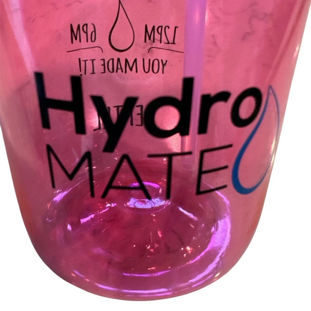 HydroMATE 32 oz Water Bottle with Time Markings Hourly With Straw